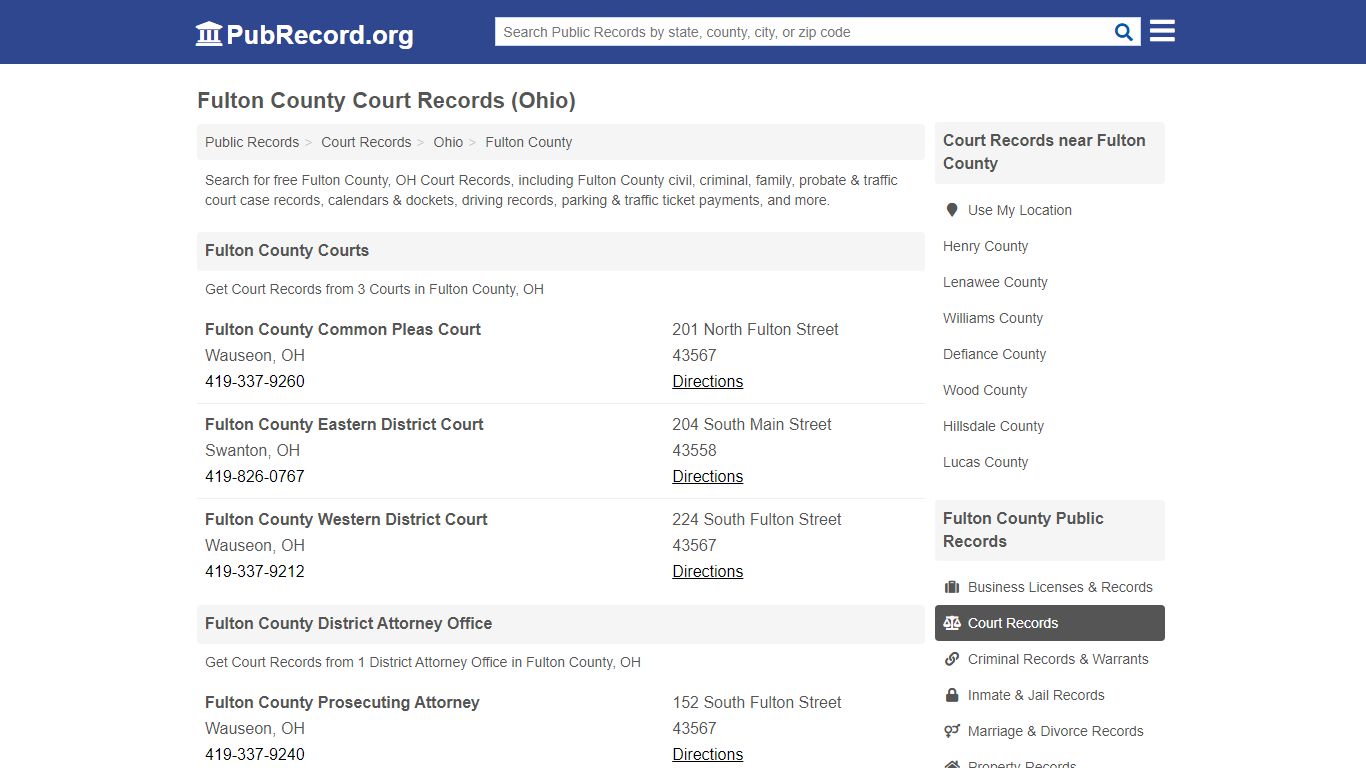 Free Fulton County Court Records (Ohio Court Records)